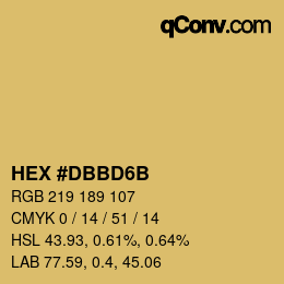 Color code: HEX #DBBD6B | qconv.com