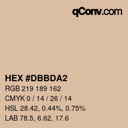 Color code: HEX #DBBDA2 | qconv.com