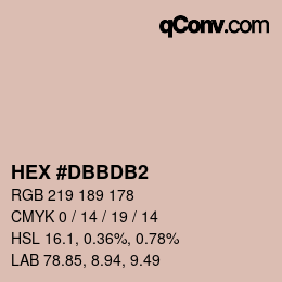 Color code: HEX #DBBDB2 | qconv.com