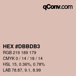 颜色代码: HEX #DBBDB3 | qconv.com