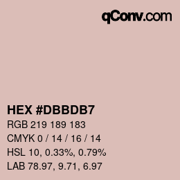 Farbcode: HEX #DBBDB7 | qconv.com