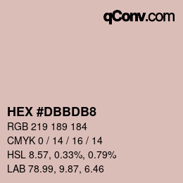 カラーコード: HEX #DBBDB8 | qconv.com