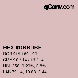 カラーコード: HEX #DBBDBE | qconv.com