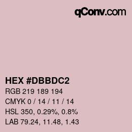 颜色代码: HEX #DBBDC2 | qconv.com