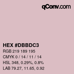 颜色代码: HEX #DBBDC3 | qconv.com
