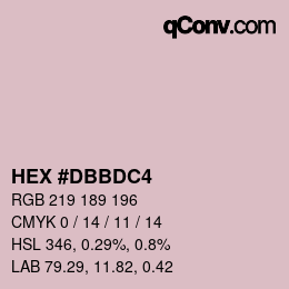 颜色代码: HEX #DBBDC4 | qconv.com