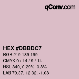 Color code: HEX #DBBDC7 | qconv.com