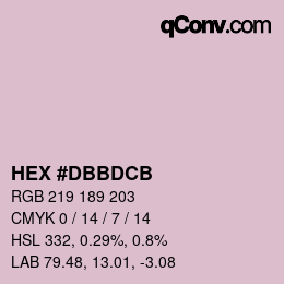 カラーコード: HEX #DBBDCB | qconv.com