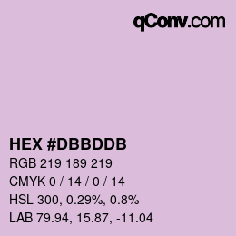 Color code: HEX #DBBDDB | qconv.com
