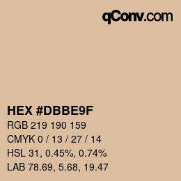 颜色代码: HEX #DBBE9F | qconv.com