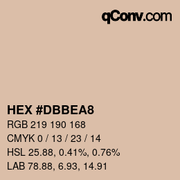 Color code: HEX #DBBEA8 | qconv.com