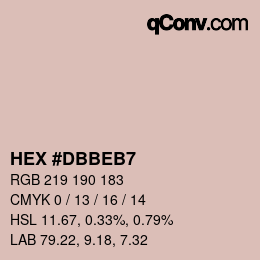 カラーコード: HEX #DBBEB7 | qconv.com