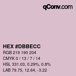 颜色代码: HEX #DBBECC | qconv.com