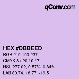 カラーコード: HEX #DBBEED | qconv.com