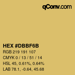 カラーコード: HEX #DBBF6B | qconv.com