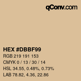 Color code: HEX #DBBF99 | qconv.com