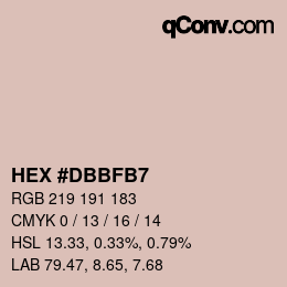 カラーコード: HEX #DBBFB7 | qconv.com