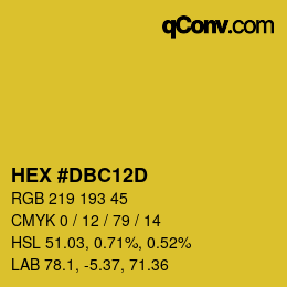 Farbcode: HEX #DBC12D | qconv.com