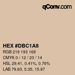 カラーコード: HEX #DBC1A8 | qconv.com