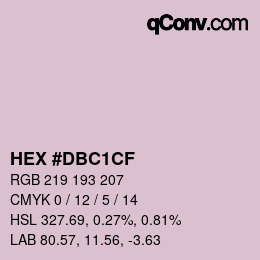 颜色代码: HEX #DBC1CF | qconv.com