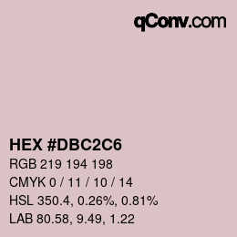 Farbcode: HEX #DBC2C6 | qconv.com