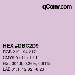 Color code: HEX #DBC2D9 | qconv.com