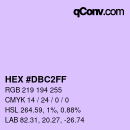 Color code: HEX #DBC2FF | qconv.com
