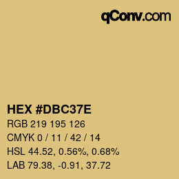 Color code: HEX #DBC37E | qconv.com