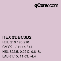 Color code: HEX #DBC3D2 | qconv.com