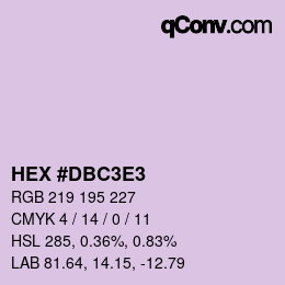 Color code: HEX #DBC3E3 | qconv.com