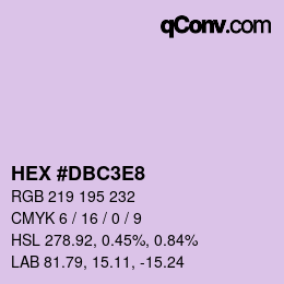 Color code: HEX #DBC3E8 | qconv.com