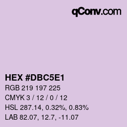 Color code: HEX #DBC5E1 | qconv.com