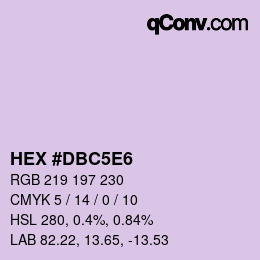 カラーコード: HEX #DBC5E6 | qconv.com