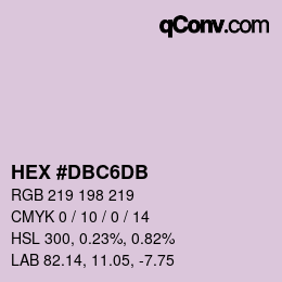 Color code: HEX #DBC6DB | qconv.com