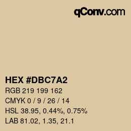 Color code: HEX #DBC7A2 | qconv.com