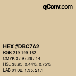 Color code: HEX #DBC7A2 | qconv.com