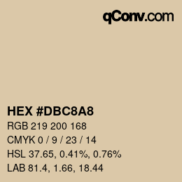 Color code: HEX #DBC8A8 | qconv.com