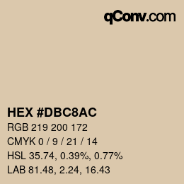 Color code: HEX #DBC8AC | qconv.com