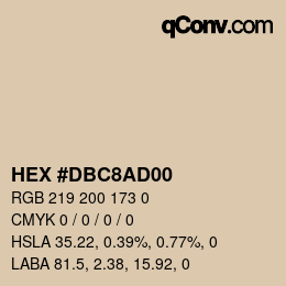Color code: HEX #DBC8AD00 | qconv.com