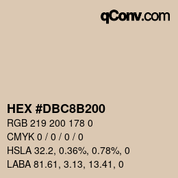 颜色代码: HEX #DBC8B200 | qconv.com