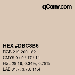 カラーコード: HEX #DBC8B6 | qconv.com