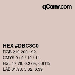 Color code: HEX #DBC8C0 | qconv.com