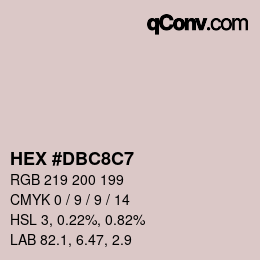 Color code: HEX #DBC8C7 | qconv.com