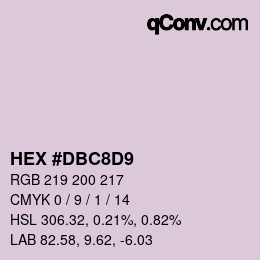 Color code: HEX #DBC8D9 | qconv.com
