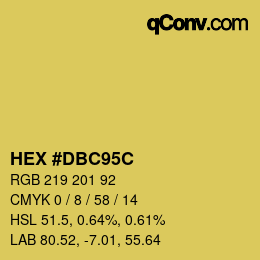 Color code: HEX #DBC95C | qconv.com