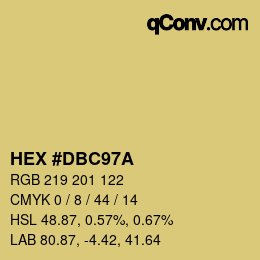 Color code: HEX #DBC97A | qconv.com