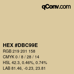 Color code: HEX #DBC99E | qconv.com