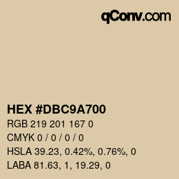 Color code: HEX #DBC9A700 | qconv.com