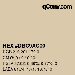 Color code: HEX #DBC9AC00 | qconv.com