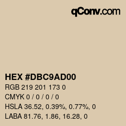 Color code: HEX #DBC9AD00 | qconv.com
